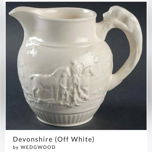 Wedgwood Vintage Pitcher Devonshire Hound Dog Handle Jug Creamware - Picture 2 of 15
